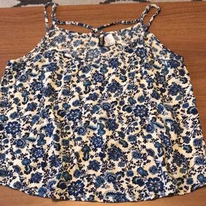 Blue floral tank top